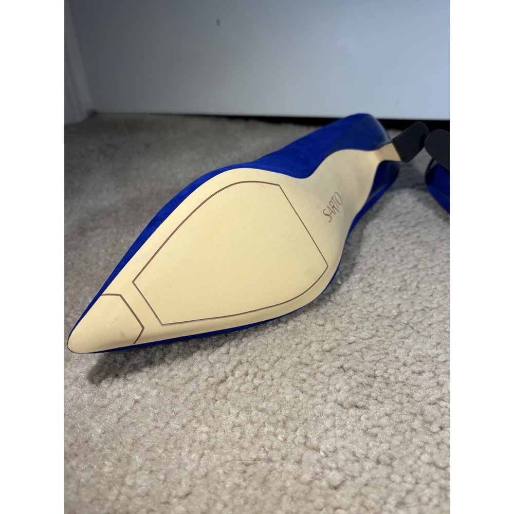 Franco Sarto Cobalt Blue Suede Pointed Toe Flats Leather Size 8.5 - Picture 8 of 10